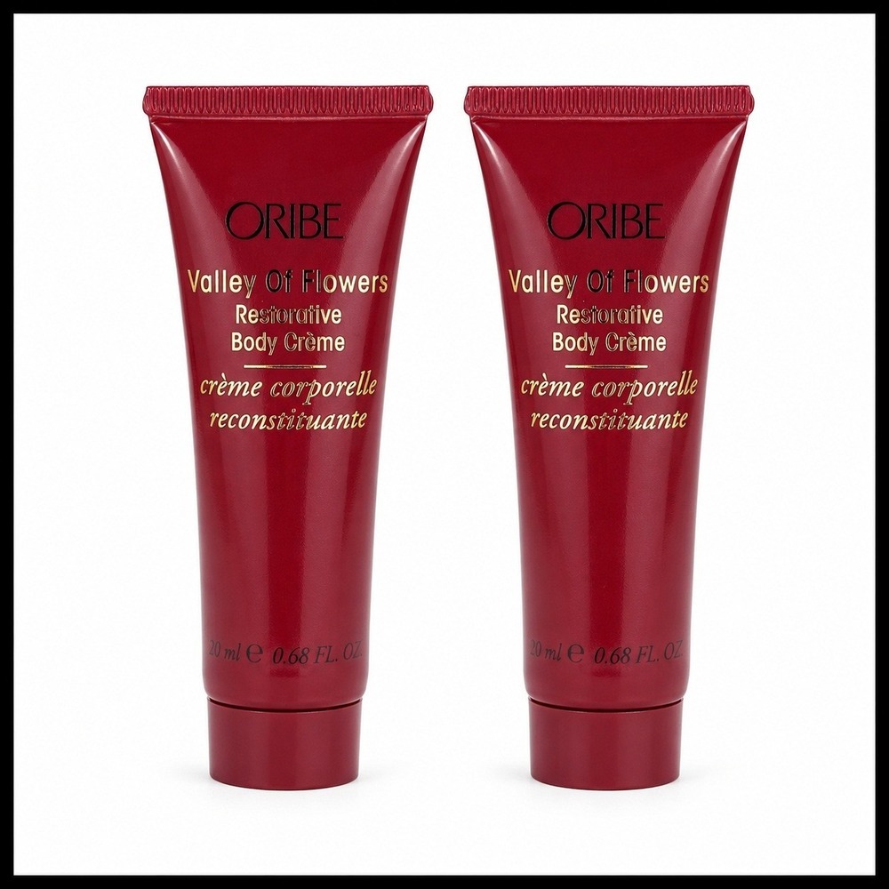 2 x Oribe Valley Of Flowers Restorative Body Creme Cream 0.68 fl.oz. 20ml.Travel